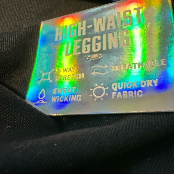 NWT PINK Victoria Secret High Waisted Lt Blue/Black/White Legging Size M (2016) - Picture 6 of 9